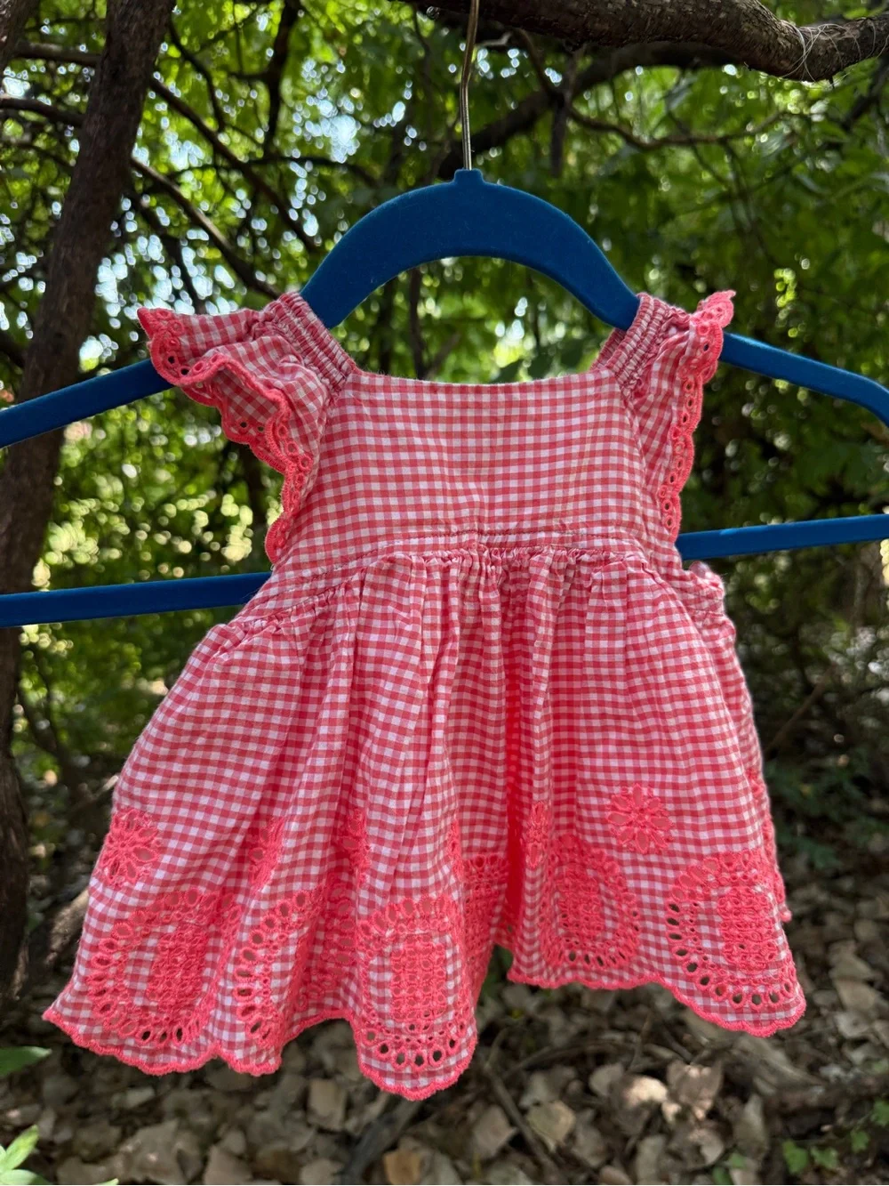 Baby Gap Embroidered Gingham Scalloped Frock